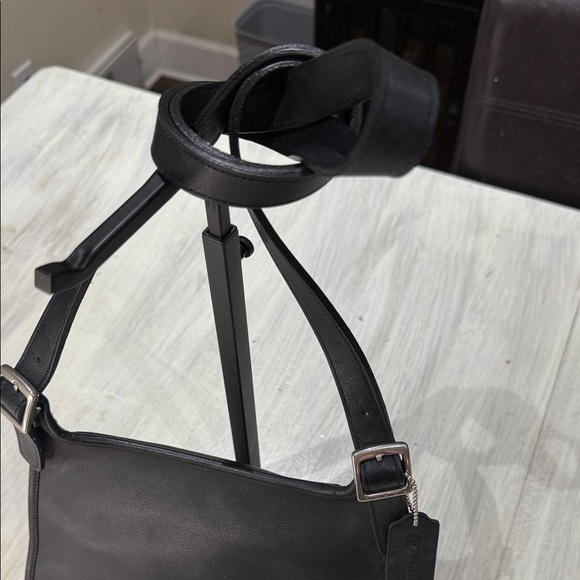 Vintage Coach Hippy Flap Black Leather Crossbody Bag -9135 - Picture 5 of 15